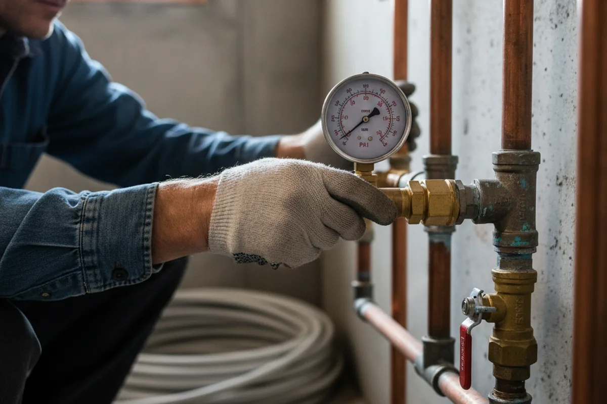 Pressure testing a repaired line during Water Line Repair in Belle Fourche